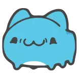 😏 gato, fofo, azul, adesivo, animal, desenho animado telegram sticker