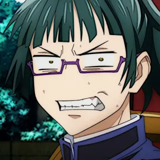 💫 Maki Zenin Jujutsu Kaisen anime, jujutsu kaisen, maki zenin, glasses, angry, anime girl telegram sticker