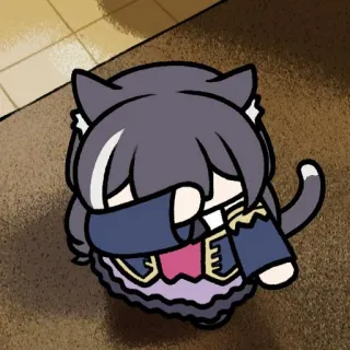 🤘 Anime, Catgirl, Triste, Carino, Kawaii, Chibi telegram sticker