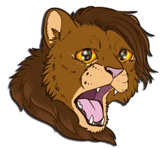 😭 lion, animal, dessin animé, illustration, mammifère, faune whatsapp sticker