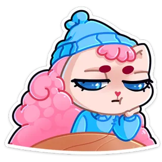 ☹️ sticker, dibujos animados, gato, lindo, ilustración telegram sticker