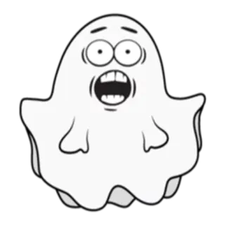 😱 geist, cartoon, ängstlich, halloween, gruselig, weiss whatsapp sticker