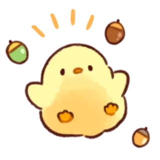 😁 цыпленок, птица, животное, милый, каваи, желтый, маленький цыпленок telegram sticker