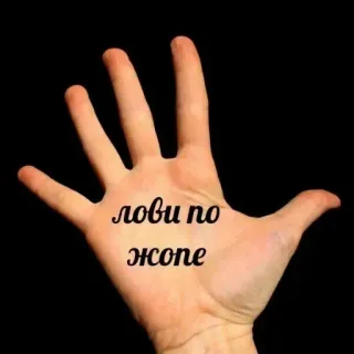 ❤ лови по жопе рука, текст, оскорбительный, жест, русский telegram sticker