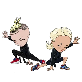 🙅‍♂️ desenho animado, dança, pose, ilustração whatsapp sticker