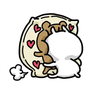 ✳️ Мультфильм, Объятия, Любовь, Сердечки, Подушка, Животное, Милый telegram sticker