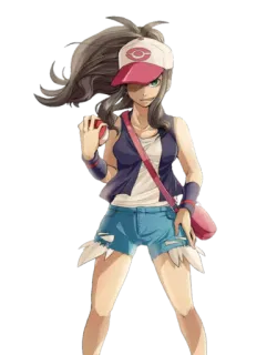 😈 Hilda Pokemon покемон, хильда, тренер, аниме, видеоигра, pocket monster telegram sticker