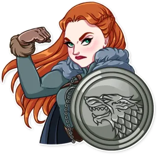 💪 Ygritte Game of Thrones Ygritte, Game of Thrones, bouclier, femme, personnage, fantaisie telegram sticker