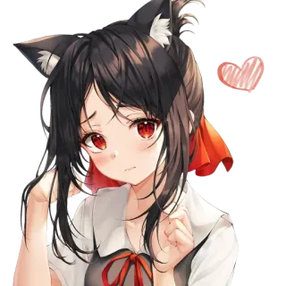 🌈 Kaguya Shinomiya Kaguya-sama: Love Is War Anime, Manga, Kaguya-sama, Love is War, Oreilles de chat, Coeur, Mignon telegram sticker