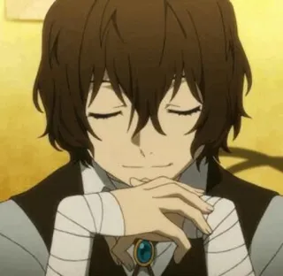 🖤 Osamu Dazai Bungou Stray Dogs anime, manga, character, bungou stray dogs, osamu dazai telegram sticker
