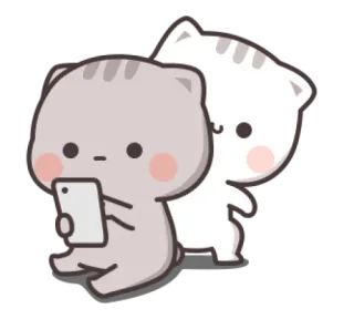 😻 gatos, lindo, teléfono, digital, animado, animales, dibujos animados telegram sticker