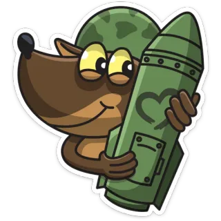 🚀 cartoon, animal, rocket, military, helmet telegram sticker