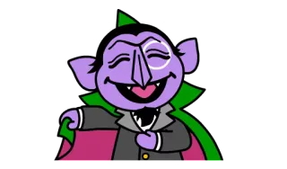 😃 Count von Count Sesame Street เซซามีสตรีท, เคานต์ ฟอน เคานต์, การ์ตูน, สีม่วง, รายการเด็ก telegram sticker