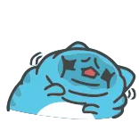 🤔 Blob, Mignon, Joyeux, Bleu, Personnage, Endormi whatsapp sticker