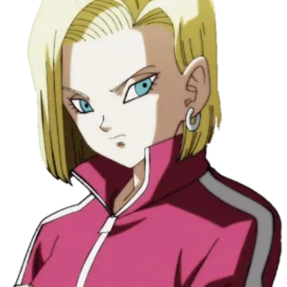 👀 Android 18 Dragon Ball 애니메이션, 사이보그, 안드로이드, 격투가, 금발, 드래곤볼 telegram sticker