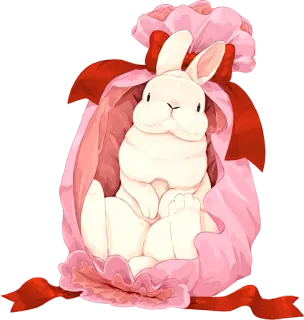 🐰 Hase, Häschen, süß, Tier, Haustier, rosa, Blume whatsapp sticker