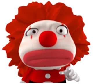 🤡 Clown, rote Nase, weißes Gesicht, gruselig, unheimlich, Cartoon whatsapp sticker