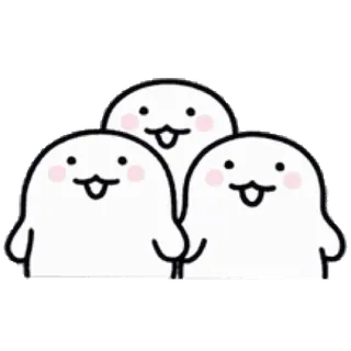 💬 милый, капля, каваий, белый, простой, мультфильм whatsapp sticker