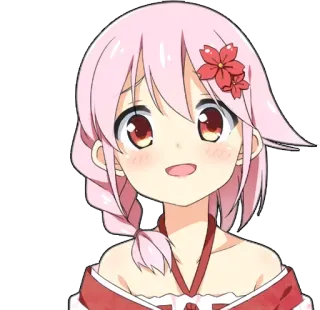 ☺️ Anime, Mangá, Garota, Cabelo rosa, Fofo, Desenho animado, Adesivo, Animado whatsapp sticker