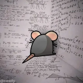 😵‍💫 @cesdy 老鼠, 卡通, 动物, 数学, 方程式, 科学 telegram sticker