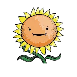 🌷 fiore, girasole, cartone animato, pianta, natura whatsapp sticker