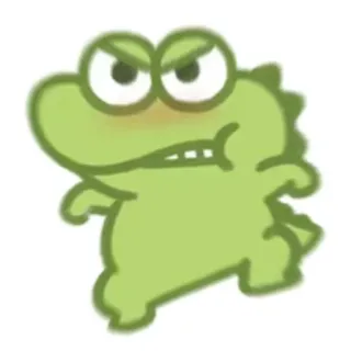 😡 cartoon, dinosaur, animal, green, cute, sticker telegram sticker