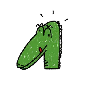 🙃 Alligator, Krokodil, Cartoon, Tier, Reptil, Grün telegram sticker