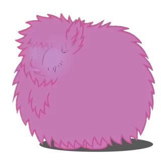 😑 pink, fluffy, cartoon, animal, pony, cute telegram sticker
