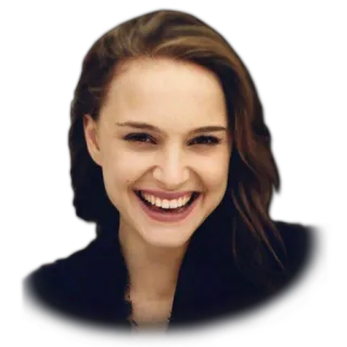 😊 Natalie Portman actress, celebrity, portrait, woman, person, smile, cheerful telegram sticker