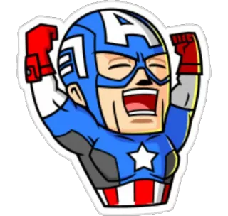 💪 Captain America Capitão América, super-herói, Marvel, personagem de quadrinhos, adesivo telegram sticker