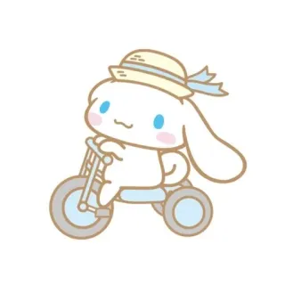 🌟 Cinnamoroll cinnamoroll, sanrio, süß, kawaii, hase, figur, dreirad, hut telegram sticker