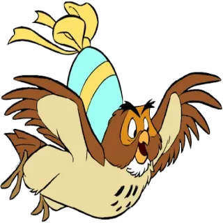 🦉 Owl Winnie the Pooh gufo, cartone animato, uccello, Disney, Winnie the Pooh, Pasqua whatsapp sticker