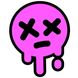 😵 dead, sad, pink, game, slain, defeated telegram sticker
