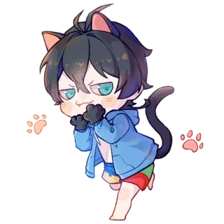 🐾 Chibi, Katze, Anime, Kawaii, Neko, Süß, Aufkleber telegram sticker
