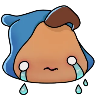 😭 menangis, sedih, emoji, kawaii, kartun, air mata whatsapp sticker