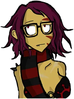 🤓 cartone animato, occhiali, sciarpa, personaggio, anime, manga telegram sticker