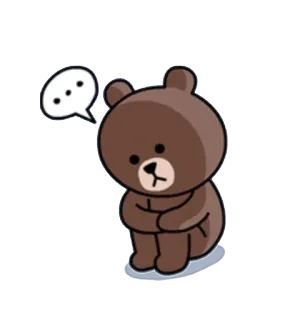 😞 Brown ours, dessin animé, triste, emoji, sticker, marron, Line Friends whatsapp sticker
