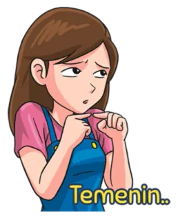 ☺️ Temenin.. Hoạt hình, Cô gái, Dễ thương, Temenin, Yêu cầu, Van xin whatsapp sticker