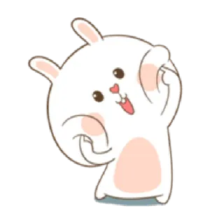 🤗 bunny, rabbit, cute, cartoon, animal telegram sticker