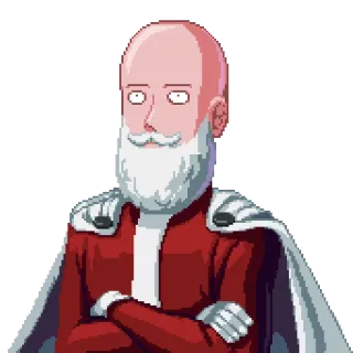 🎅 Saitama One-Punch Man Saitama, One-Punch Man, anime, hero, pixel art, bald, beard, manga telegram sticker