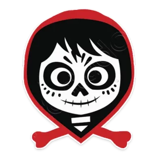 ☠️ skull, bones, skeleton, halloween, day of the dead, mexican, cartoon telegram sticker