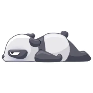 😕 panda, animal, cartoon, lazy, cute, sleepy, bored telegram sticker