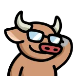 😎 vaca, gafas, animal, dibujo animado, pegatina, emoji, mamífero telegram sticker
