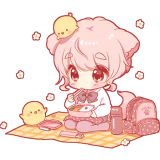Весенний кун @nyasticks telegram stickers