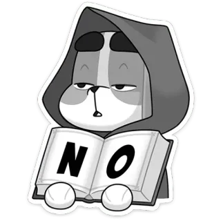 🙅‍♂️ NO no, rejection, denial, book, cartoon, dog, hoodie telegram sticker