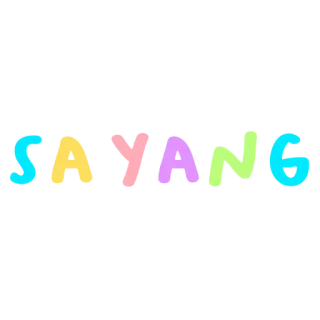 💗 SAYANG amore, affetto, dolce, carino, colorato, malese, indonesiano whatsapp sticker