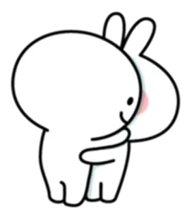 😍 coelho, abraço, fofo, desenho animado telegram sticker