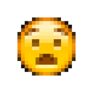 😧 emoji, pixel art, shocked, face, expression telegram sticker
