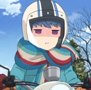 🛵 Anime, Personaggio, Casco, Sciarpa, Scooter telegram sticker