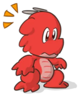 😧 dragão, vermelho, desenho animado, fofo, animal, criatura mítica telegram sticker